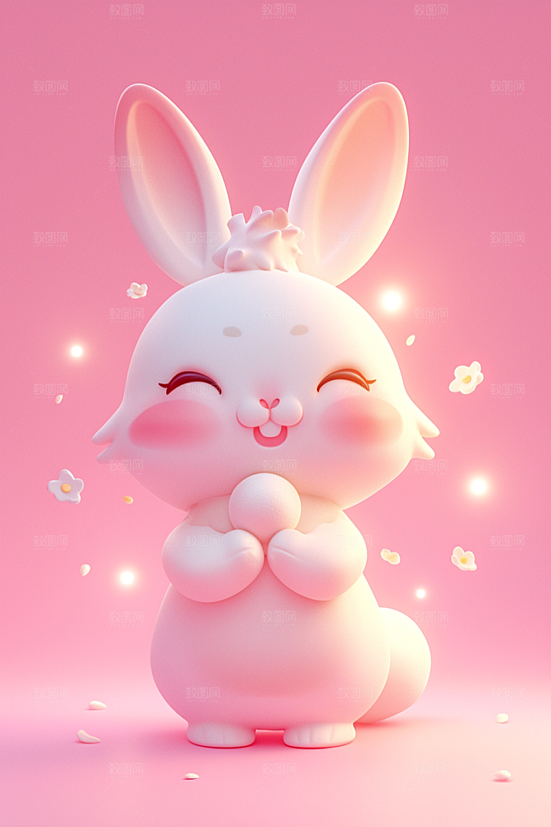 CG小兔子C4D3D模型