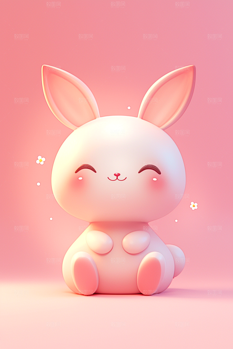 CG小兔子3D小白兔模型
