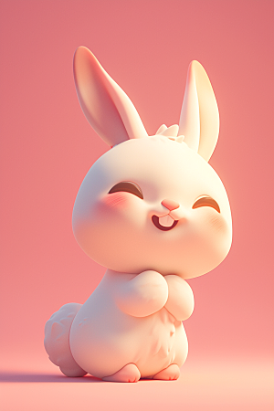 CG小兔子小动物卡通模型