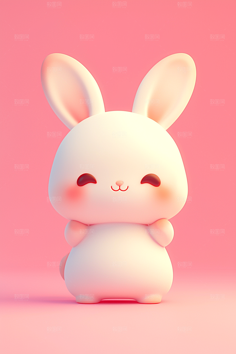 CG小兔子拟人小动物模型