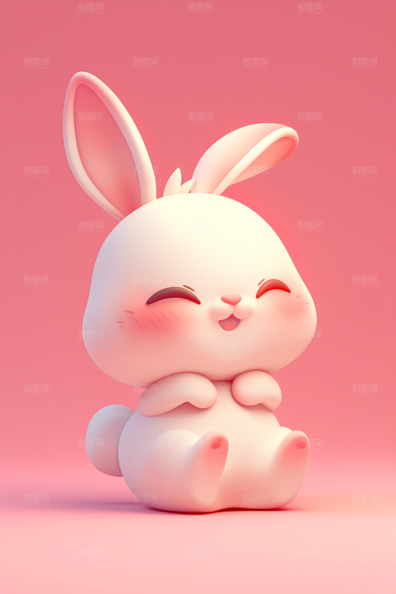 CG小兔子形象小白兔模型