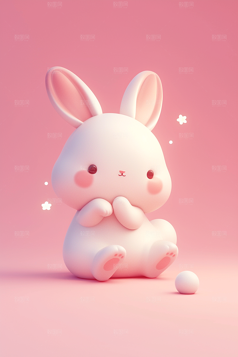 CG小兔子IP小白兔模型