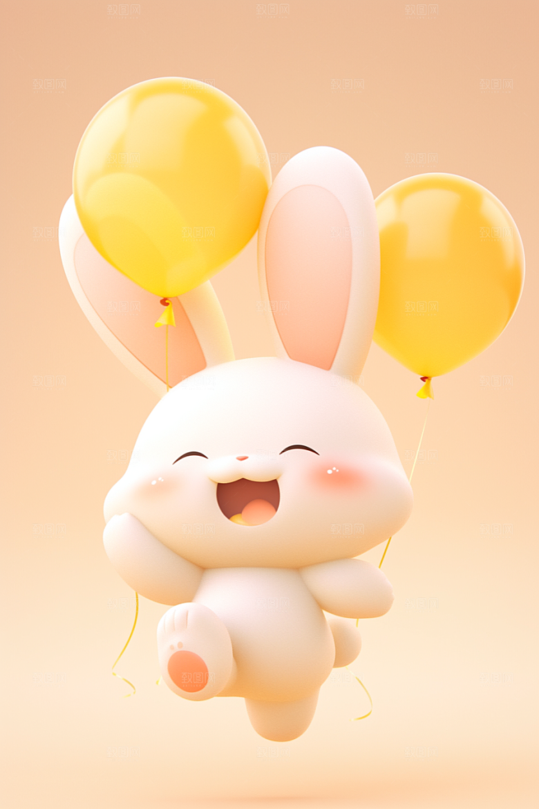 CG小兔子小白兔卡通模型