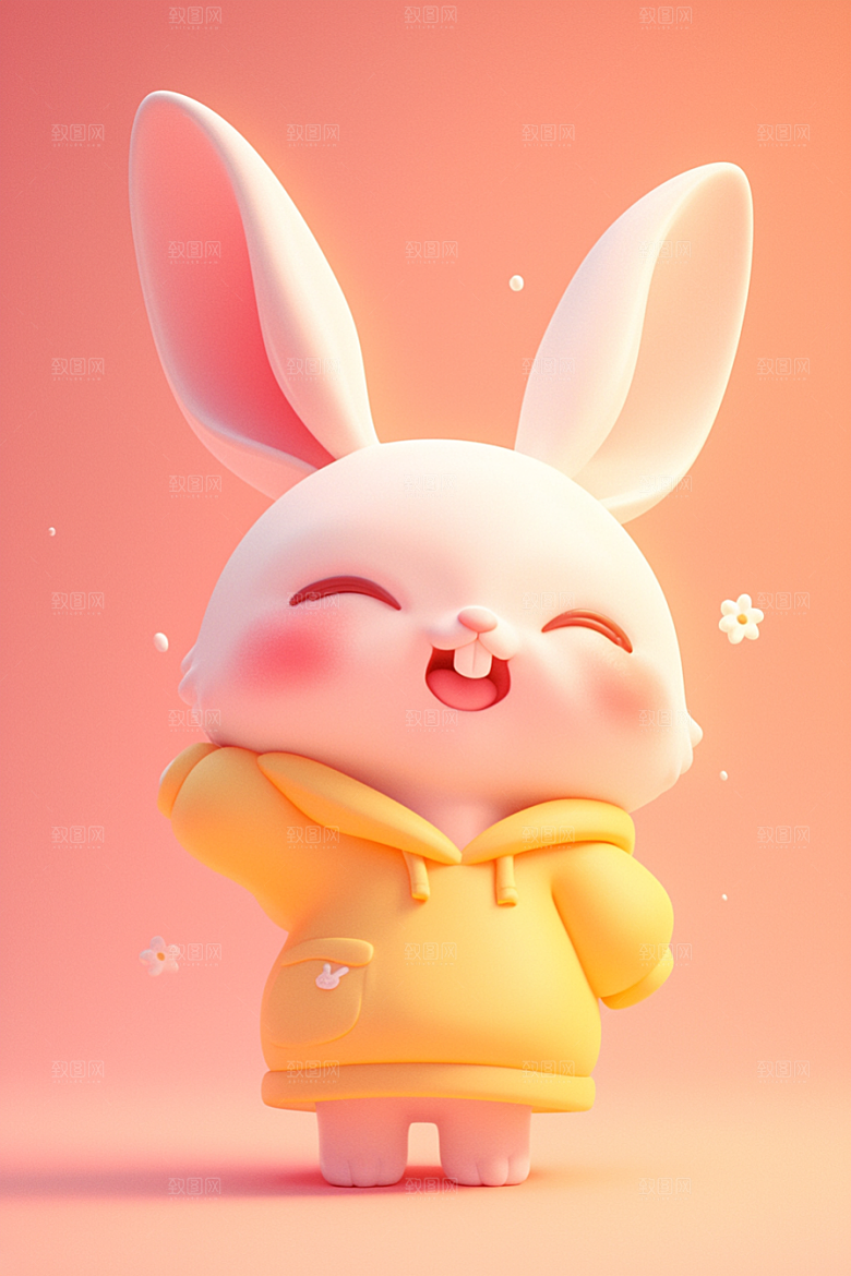 CG小兔子拟人IP模型