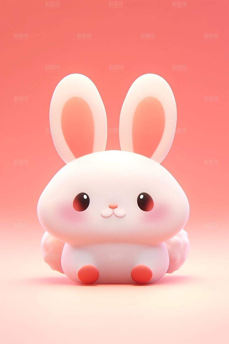 CG小兔子拟人小白兔模型