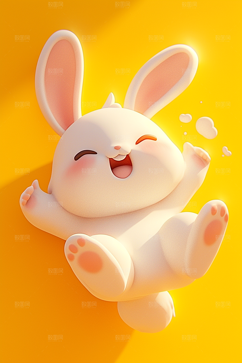CG小兔子卡通IP模型