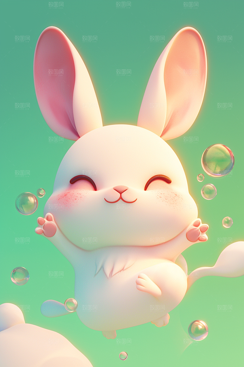 CG小兔子立体形象模型