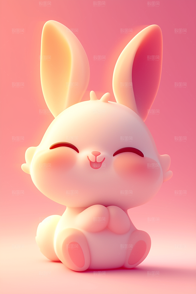 CG小兔子卡通C4D模型