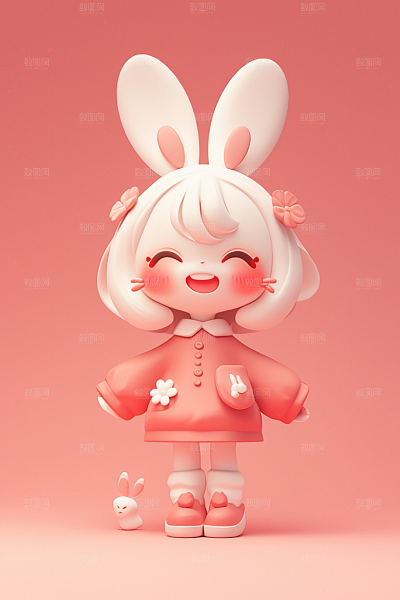 CG小兔子小白兔IP模型