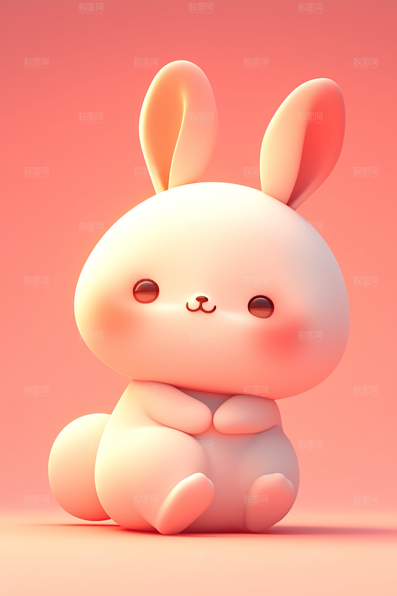 CG小兔子C4D拟人模型