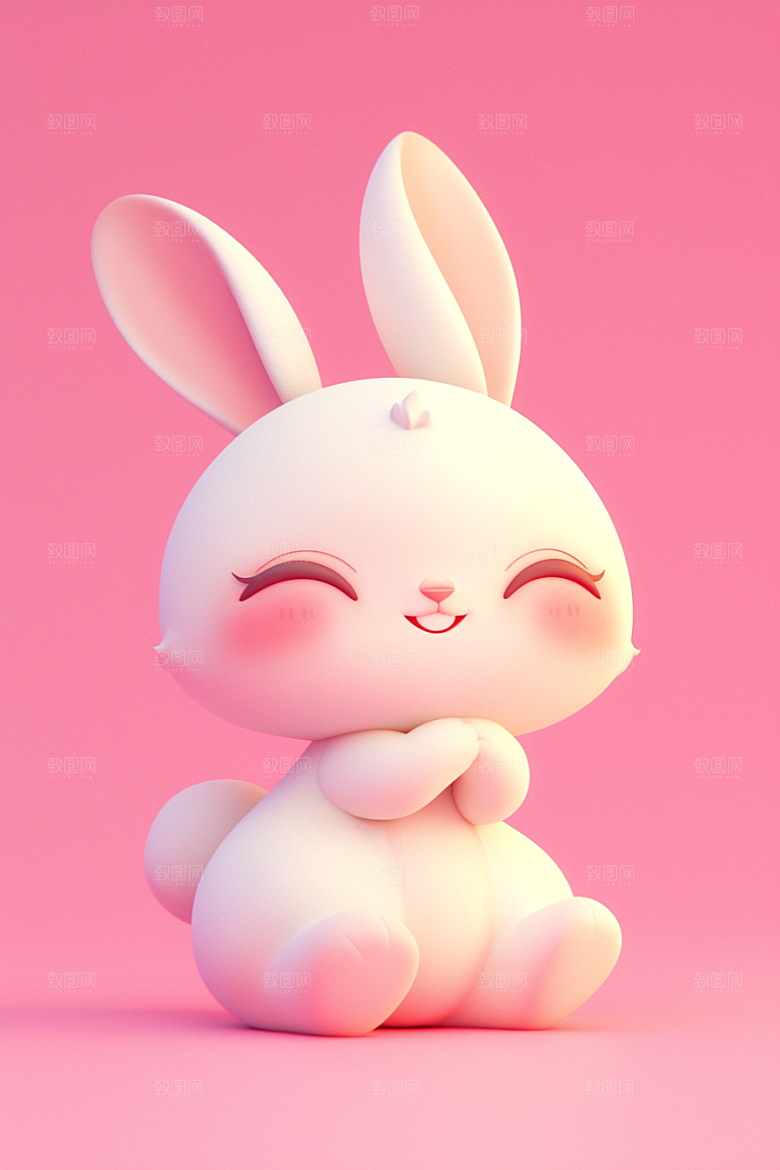 CG小兔子可爱C4D模型