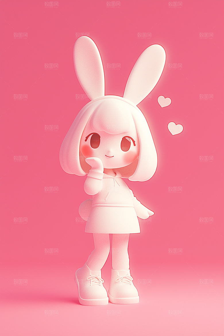 CG小兔子拟人3D模型