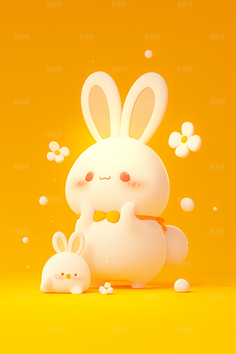 CG小兔子立体形象模型