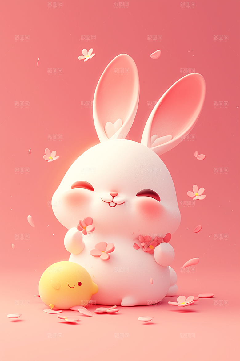 CG小兔子可爱C4D模型