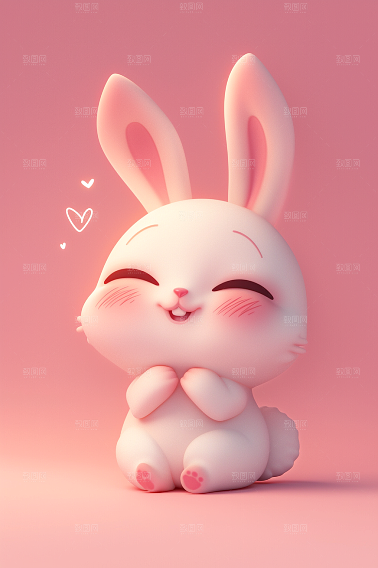 CG小兔子C4D3D模型