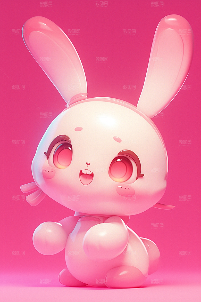 CG小兔子IP小动物模型