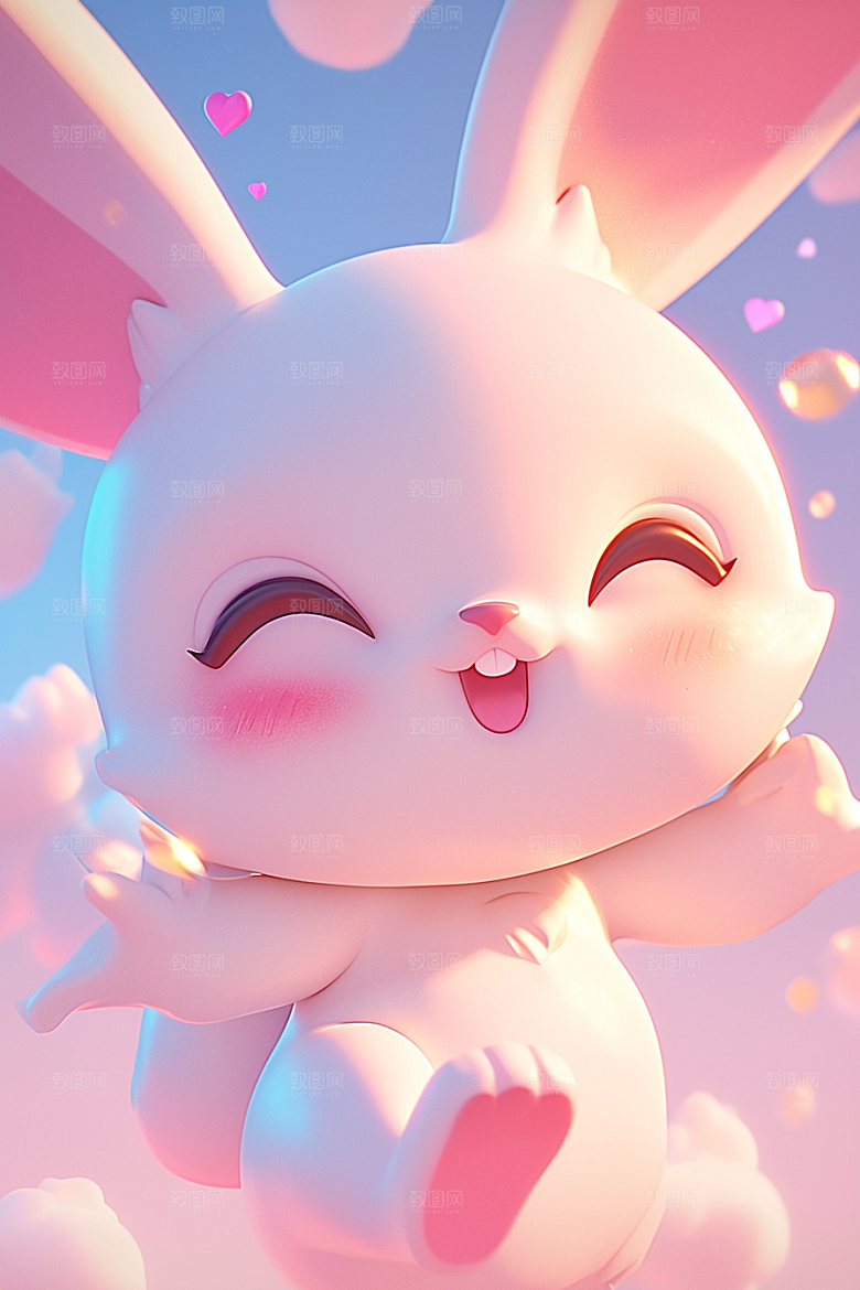 CG小兔子IP小动物模型