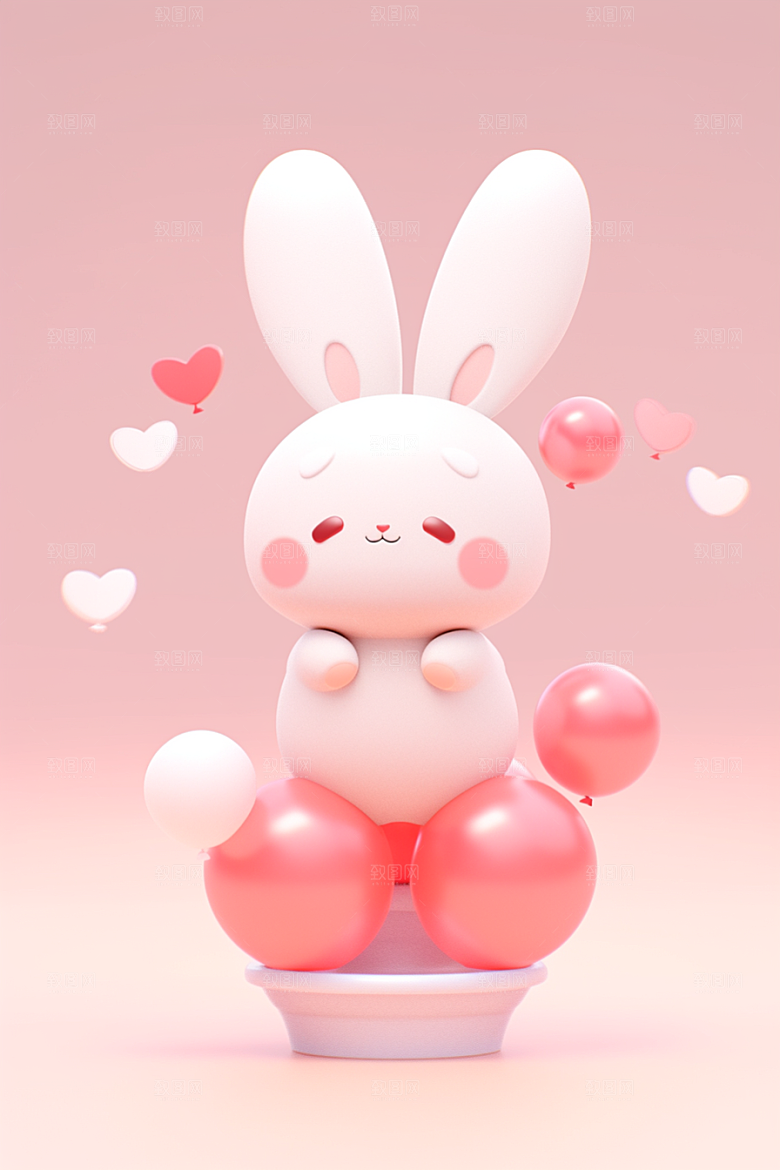 CG小兔子小动物C4D模型