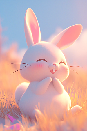 CG小兔子小白兔卡通模型