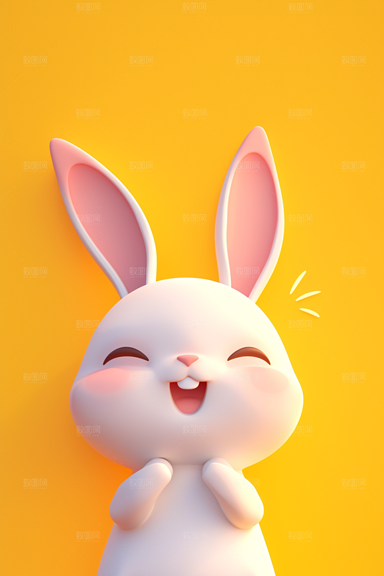 CG小兔子3D小白兔模型