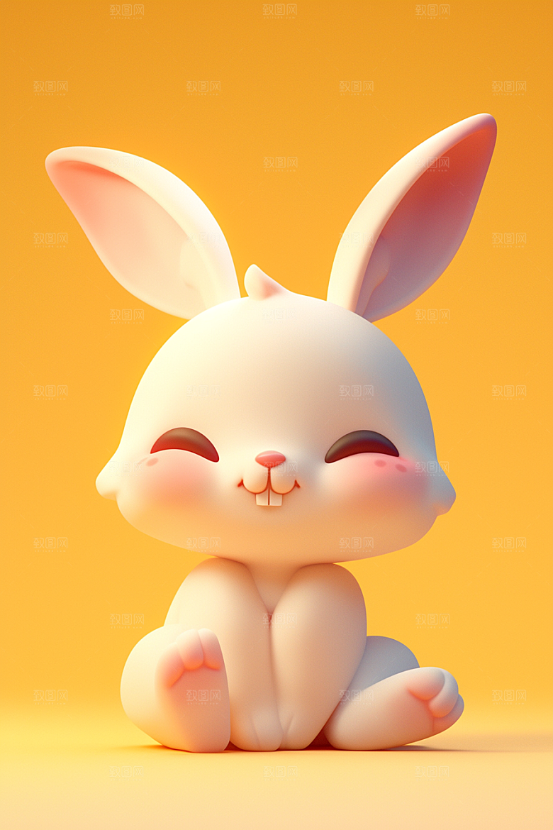 CG小兔子立体C4D模型