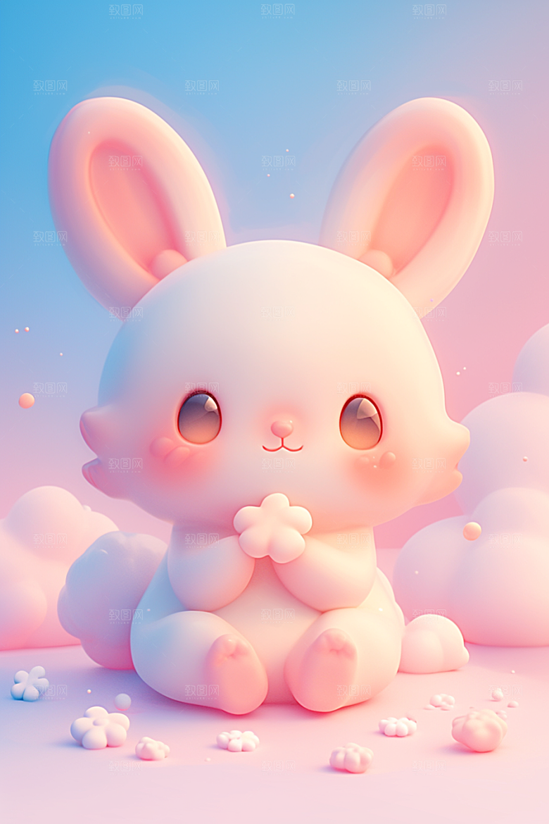 CG小兔子可爱立体模型