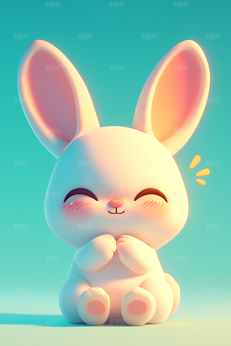 CG小兔子IP小白兔模型