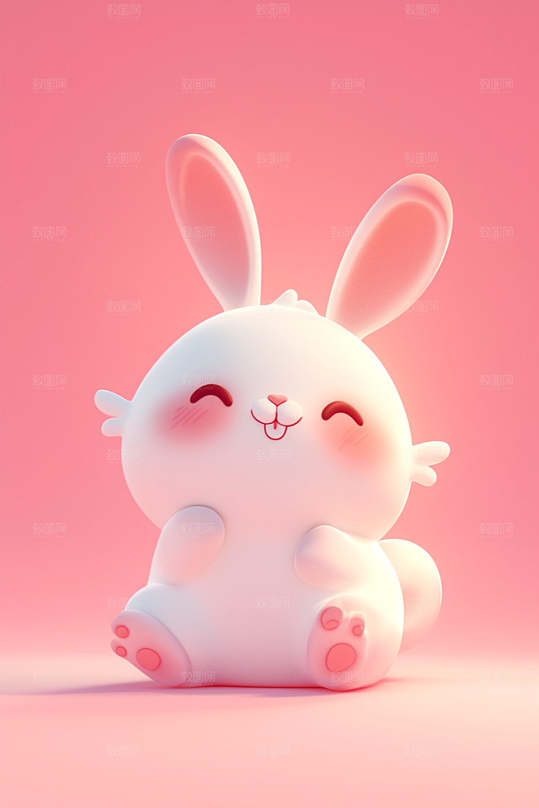 CG小兔子C4D卡通模型