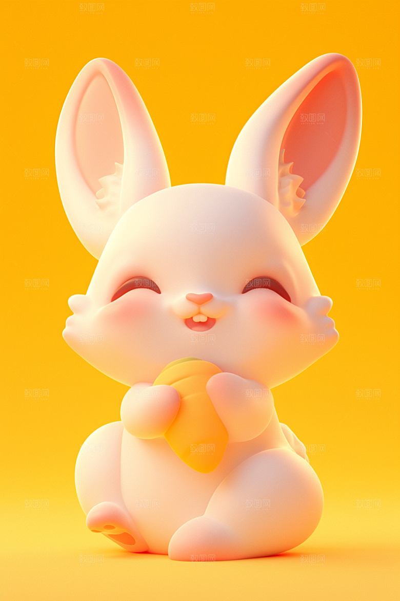 CG小兔子3D拟人模型