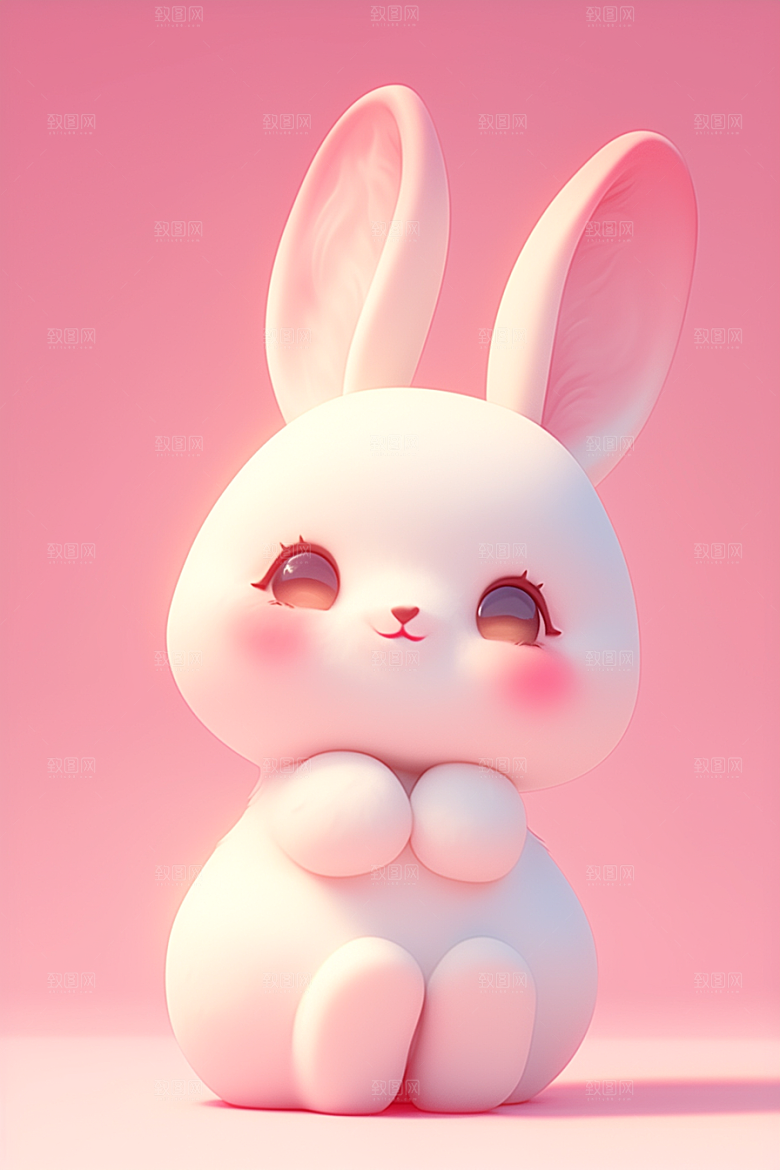 CG小兔子立体C4D模型