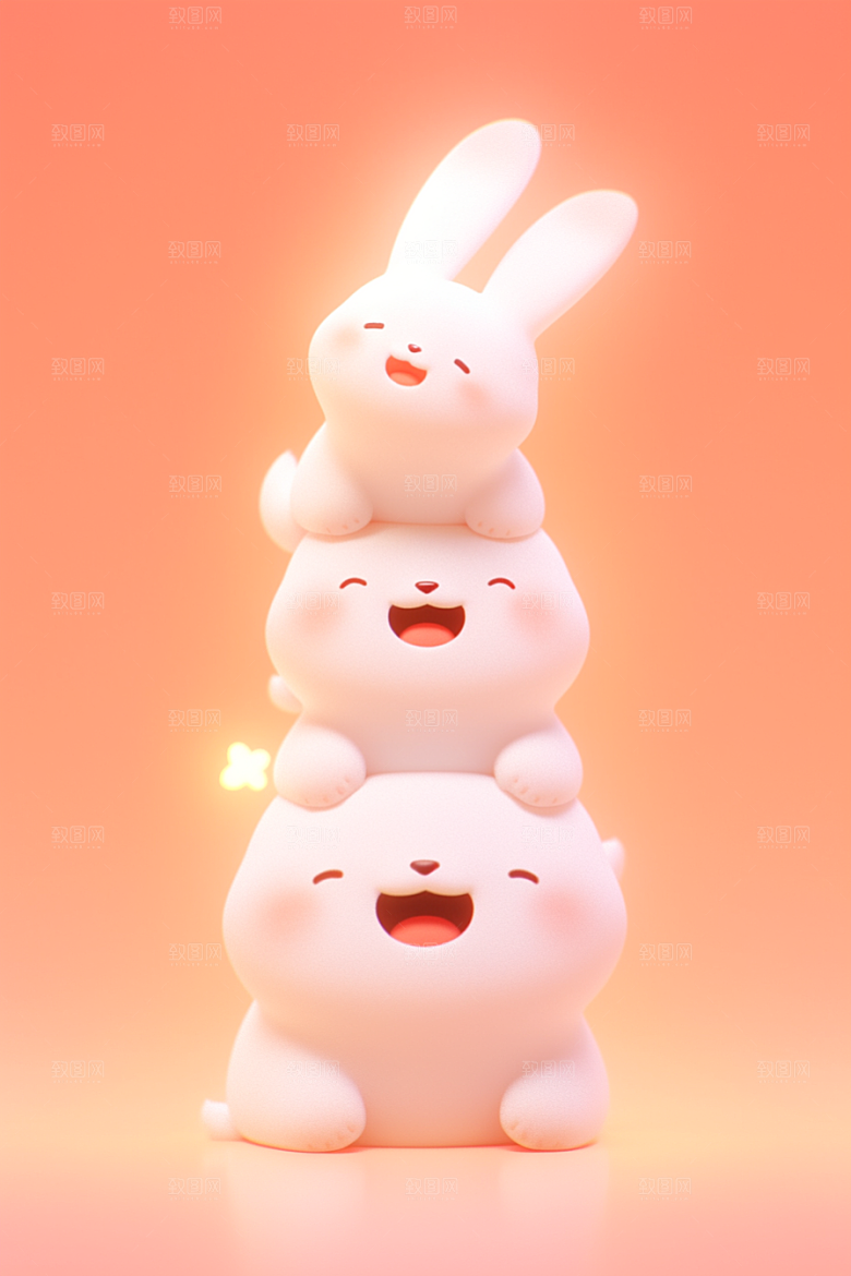 CG小兔子小动物卡通模型