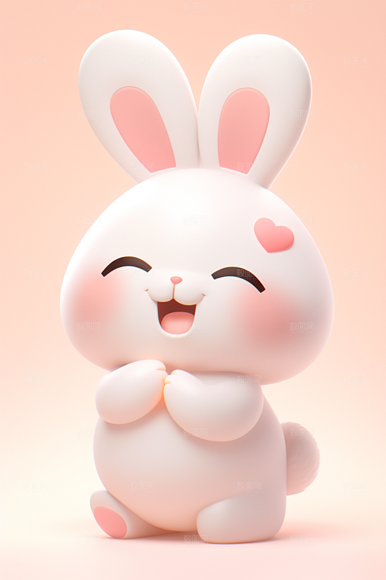 CG小兔子卡通IP模型
