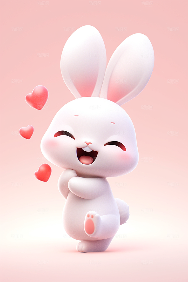 CG小兔子C4D卡通模型
