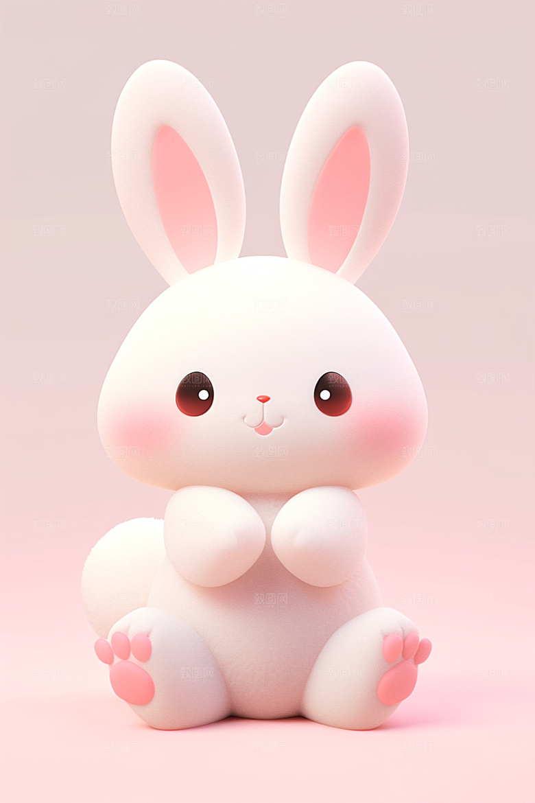 CG小兔子C4D立体模型
