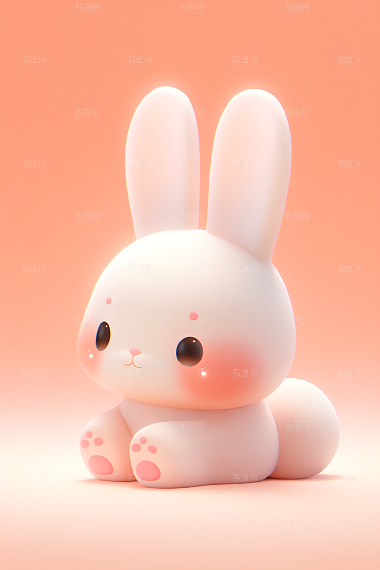 CG小兔子小白兔形象模型