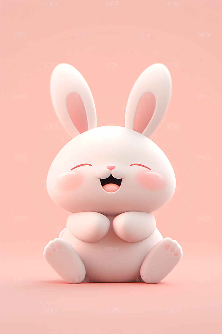 CG小兔子小白兔卡通模型