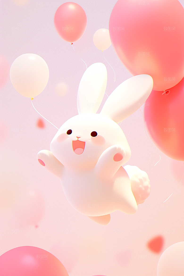 CG小兔子C4D小白兔模型