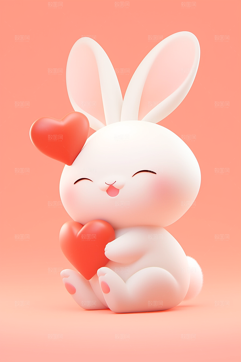 CG小兔子C4D立体模型