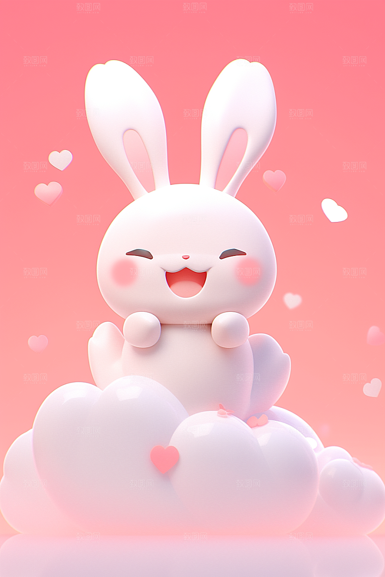 CG小兔子C4D拟人模型