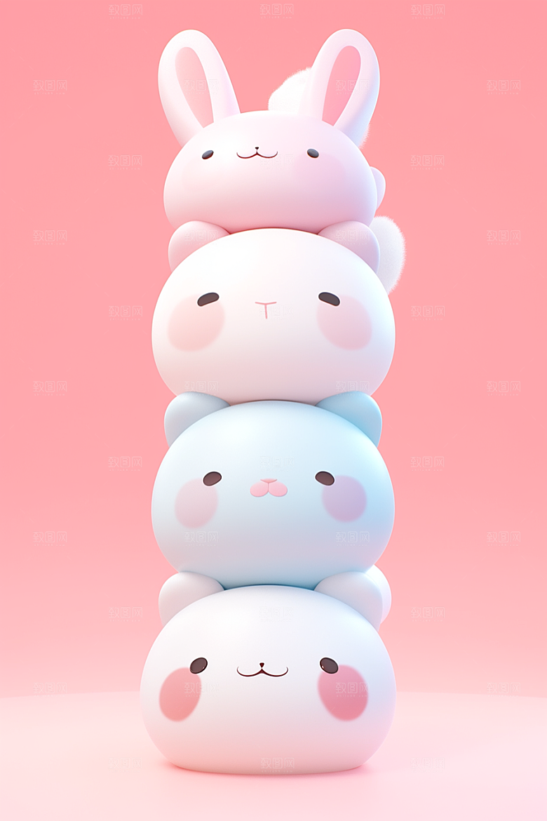 CG小兔子C4D3D模型