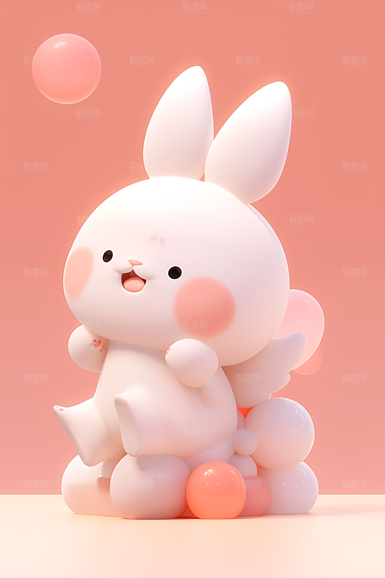CG小兔子小白兔小动物模型
