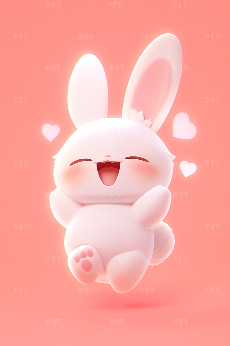 CG小兔子IP小白兔模型