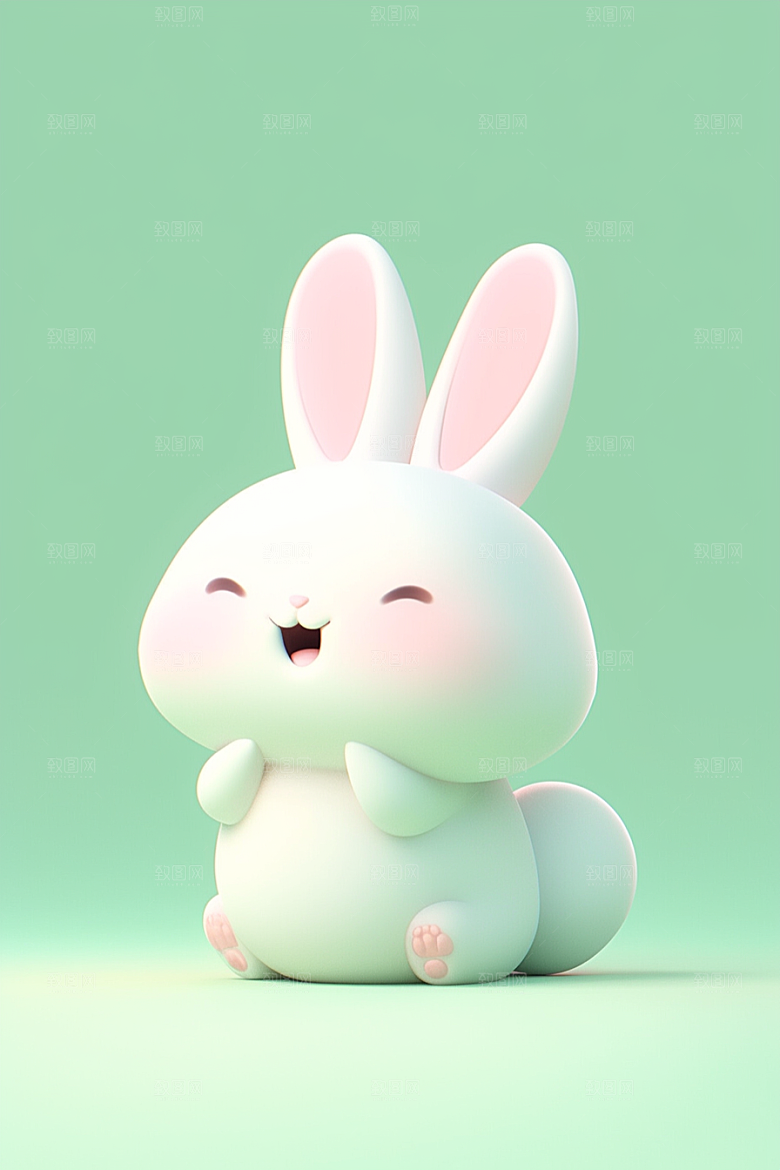CG小兔子小白兔形象模型