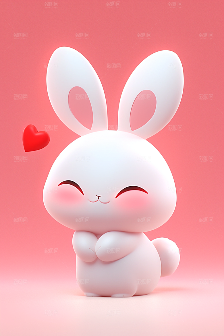 CG小兔子小白兔IP模型