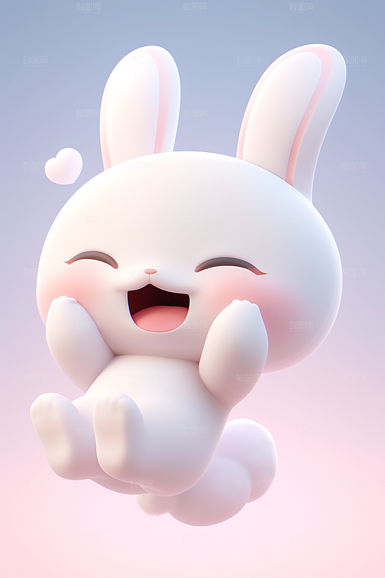 CG小兔子拟人C4D模型