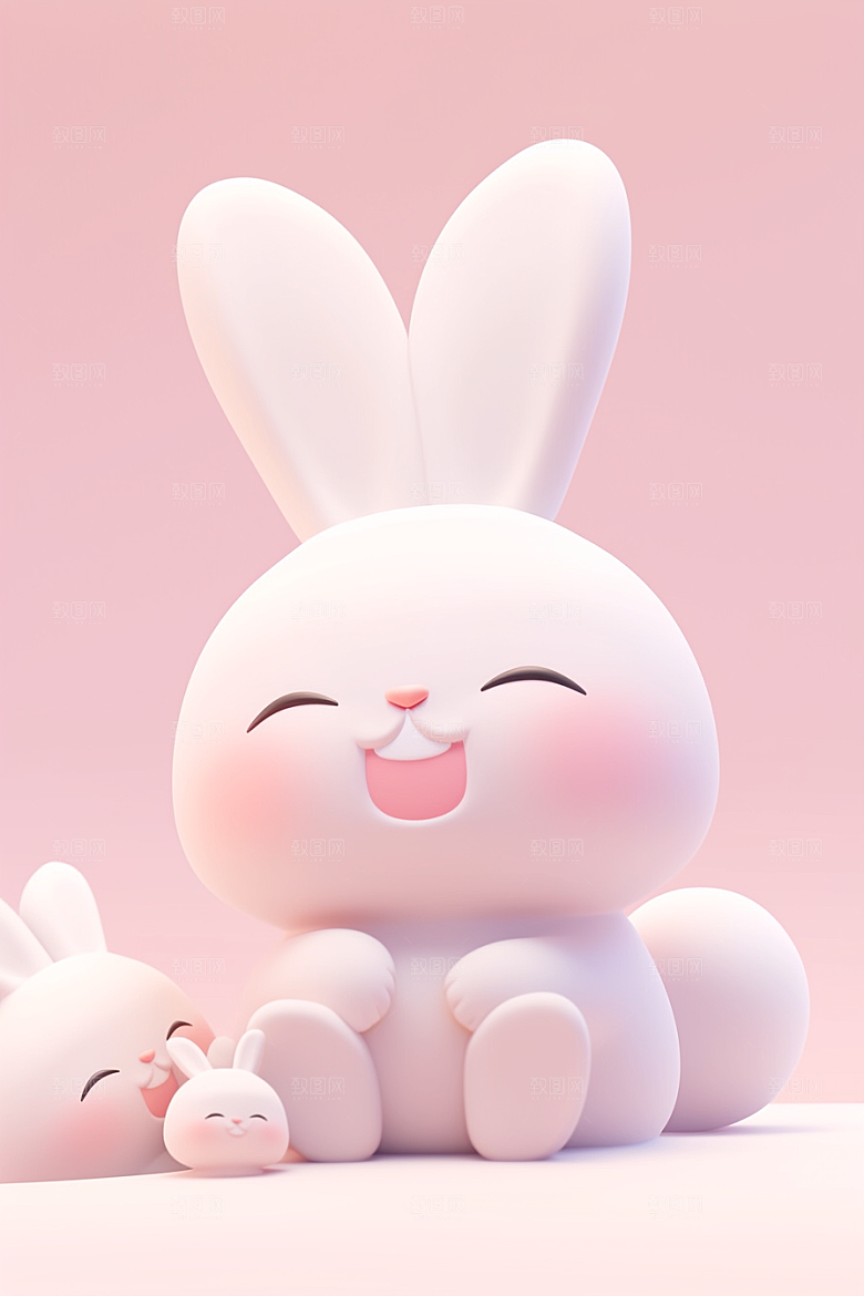 CG小兔子形象立体模型
