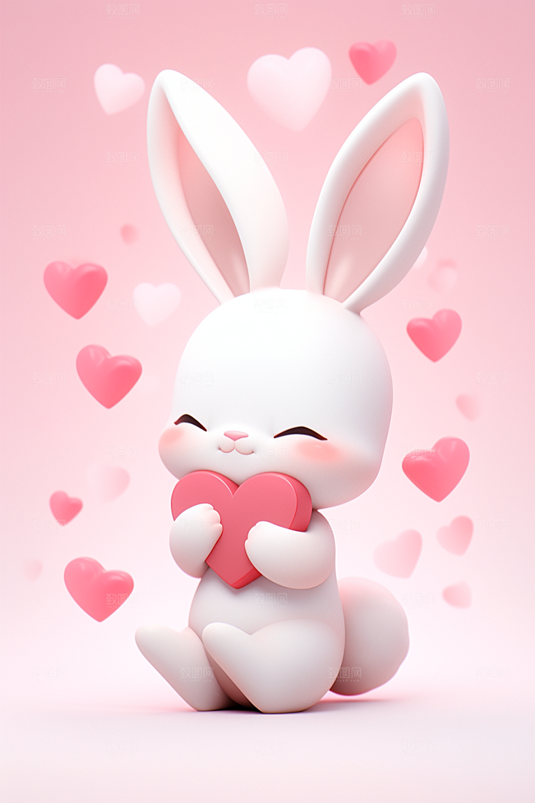 CG小兔子小白兔3D模型