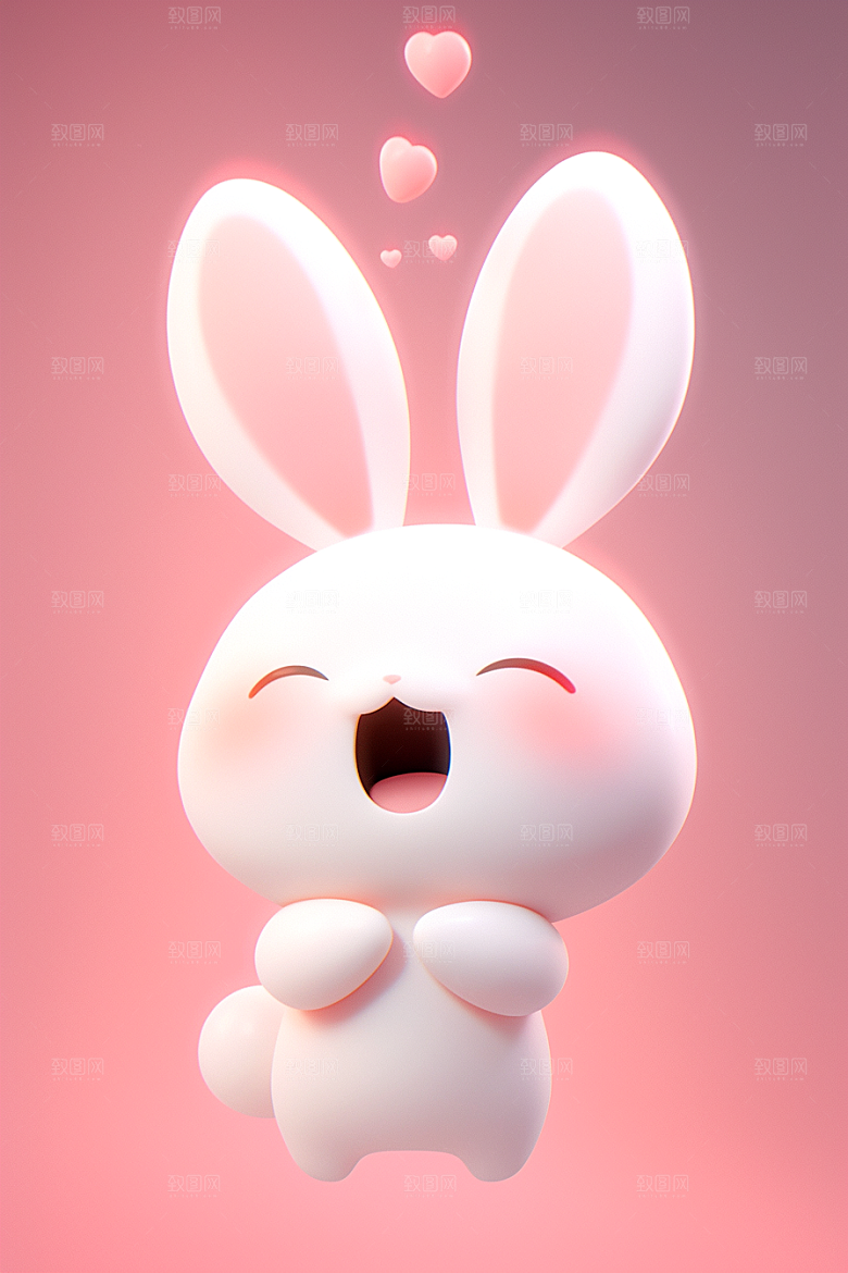 CG小兔子C4D拟人模型