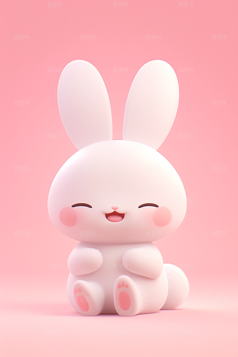 CG小兔子C4D卡通模型