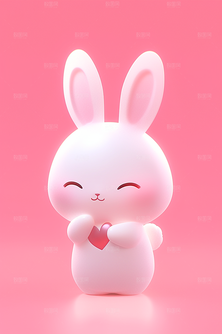 CG小兔子小动物小白兔模型